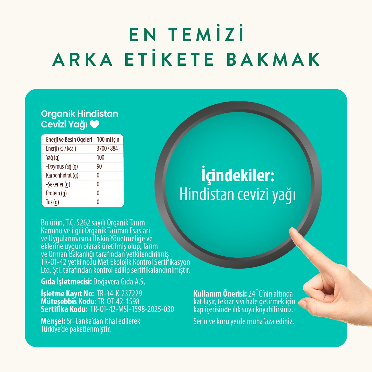 Wefood Organik Hindistan Cevizi Yağı 150 ml (Soğuk Sıkım)