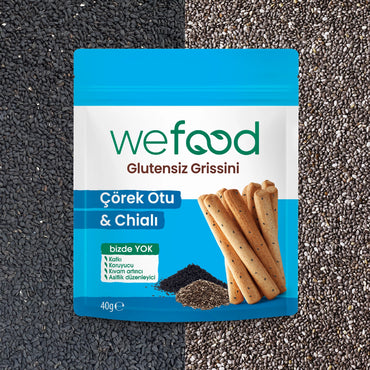 Wefood Glutensiz Grissini Çörek Otu & Chia'lı 40 g