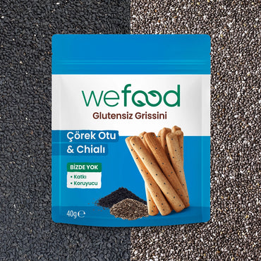 Wefood Glutensiz Grissini Çörekotu & Chia 40 g 5'li