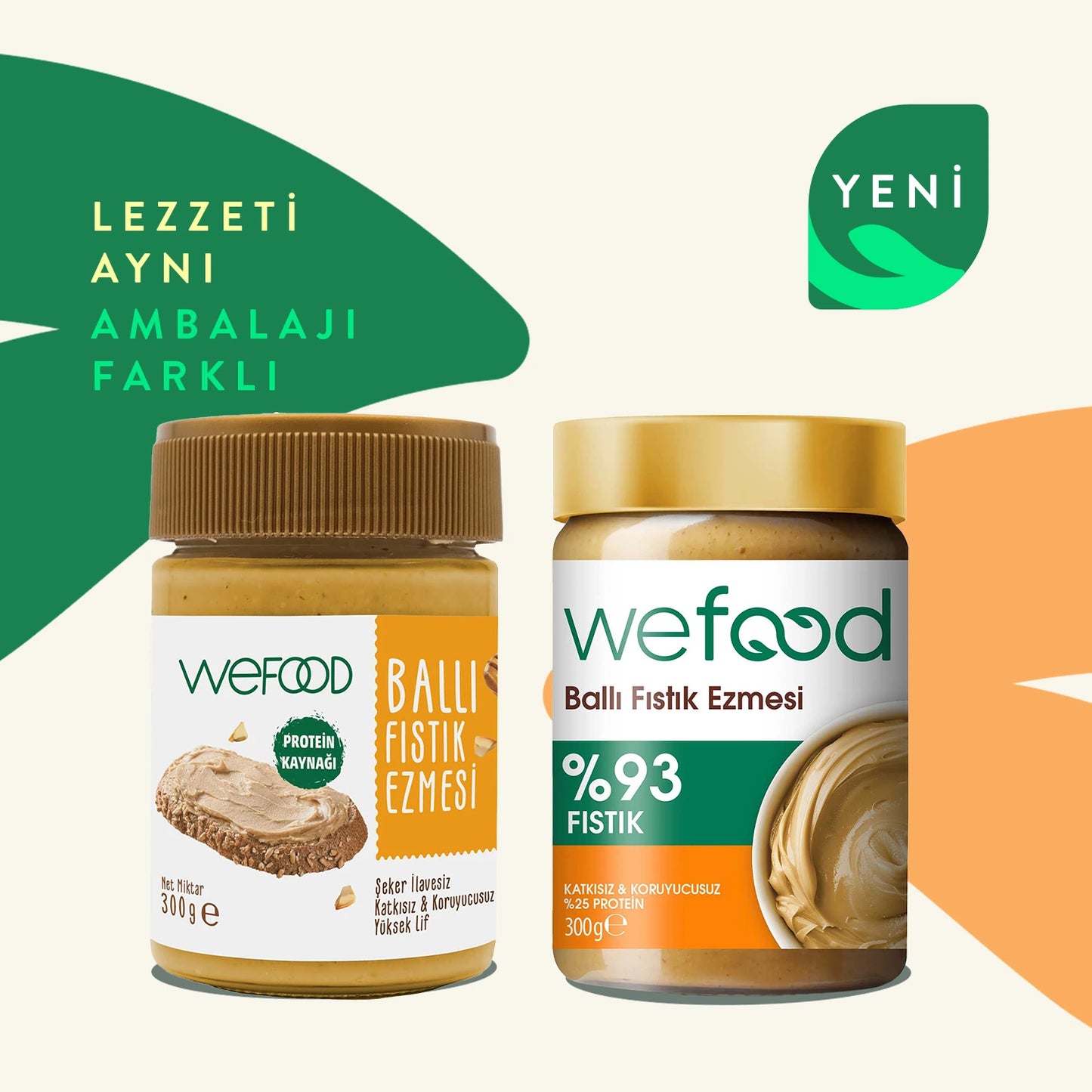 Wefood Şekersiz Ham Ballı Fıstık Ezmesi 300 gr (Fıstık Parçacıklı)