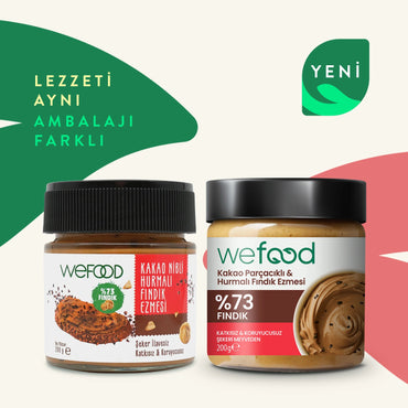 Wefood Kakao Parçacıklı Hurmalı Fındık Ezmesi 200 gr 3'lü