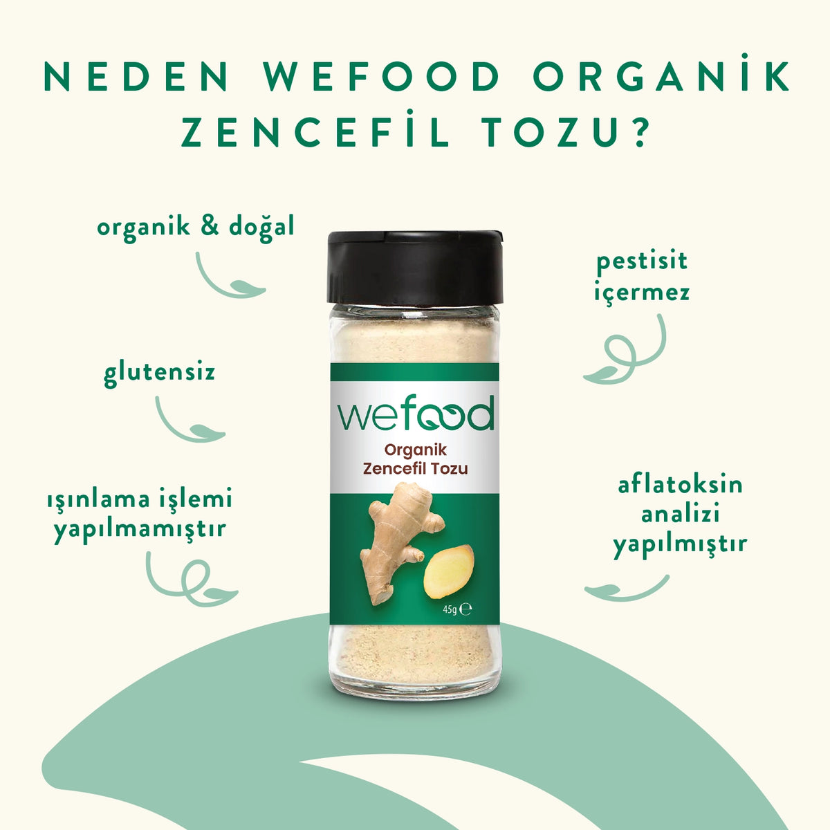 Wefood Organik Zencefil Tozu 45 gr