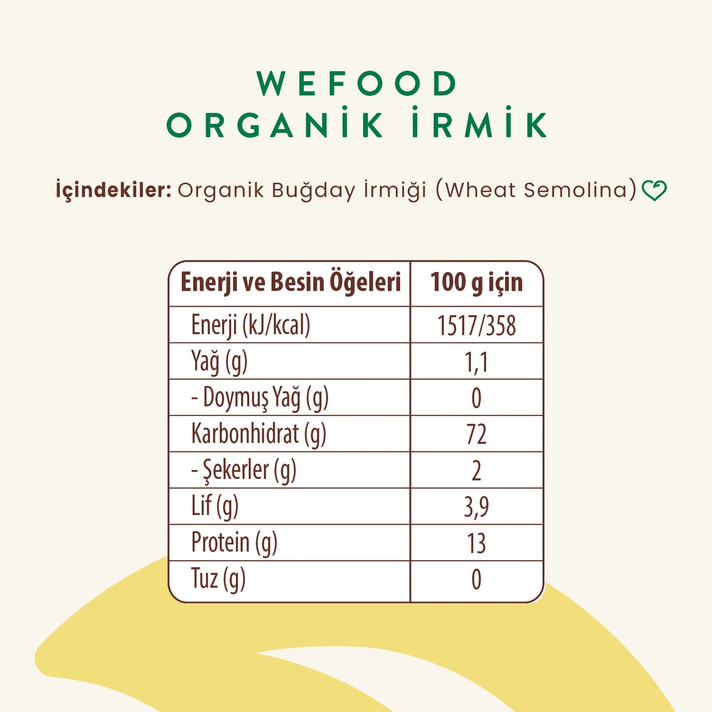 Wefood Kids Organik İrmik 250 gr 3'lü