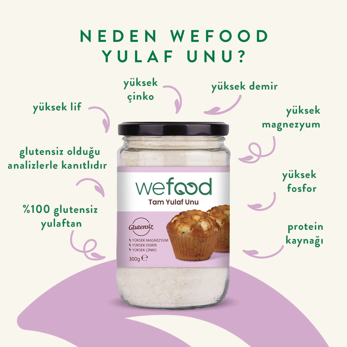 Wefood Glutensiz Tam Yulaf Unu 300 gr