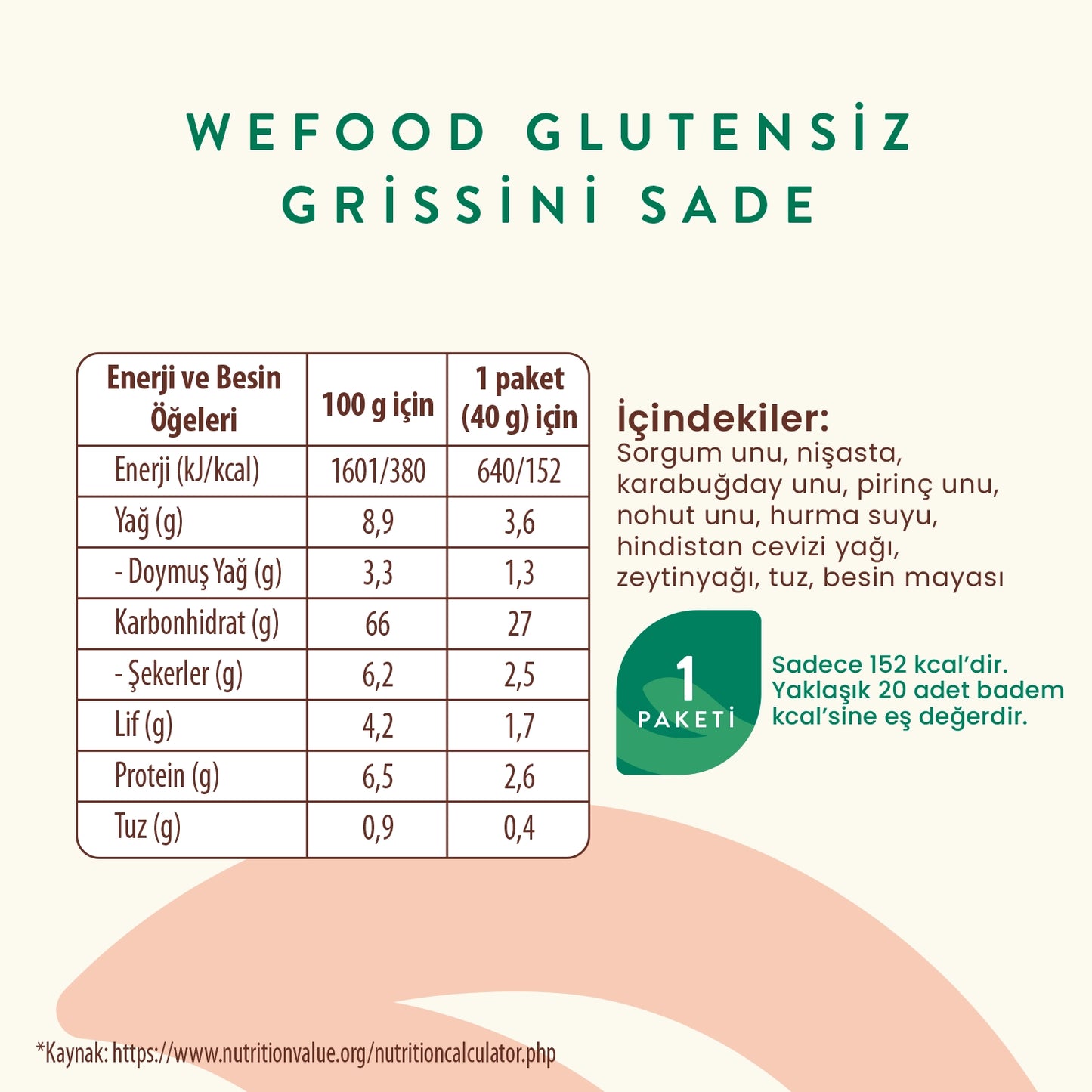 Wefood Glutensiz Grissini Sade 40 g
