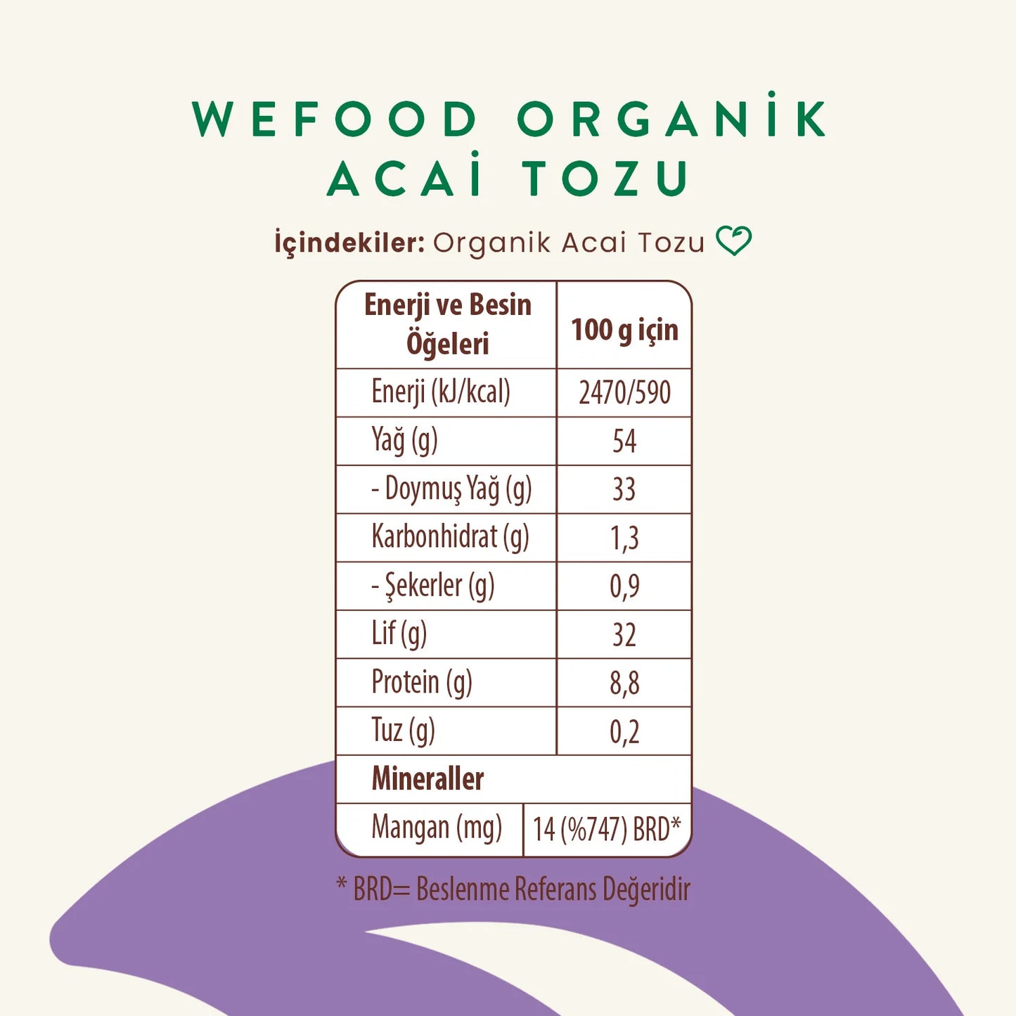 Wefood Organik Acai Tozu 35 gr