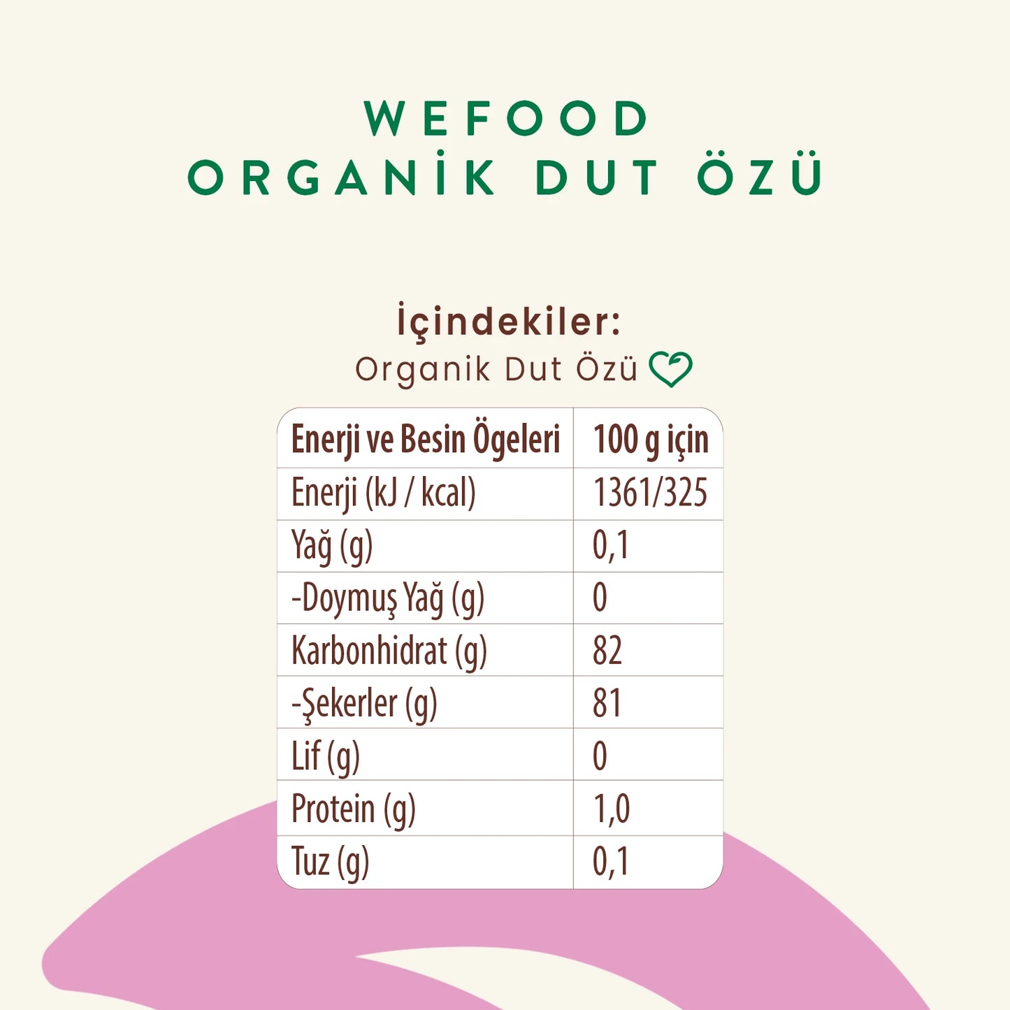 Wefood Organik Dut Özü 640 gr (Soğuk Sıkım)
