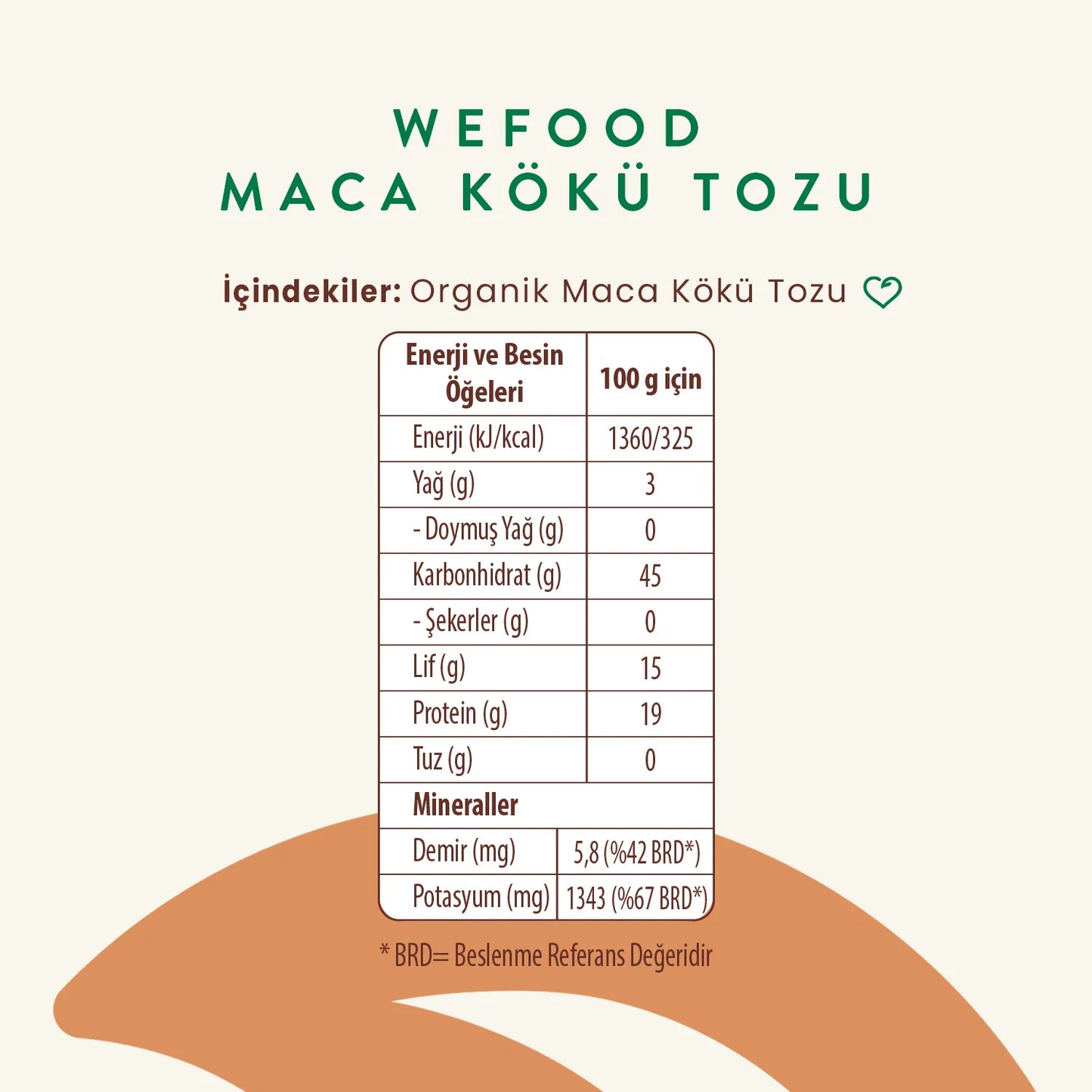 Wefood Organik Maca Tozu 100 gr (Maka Tozu)