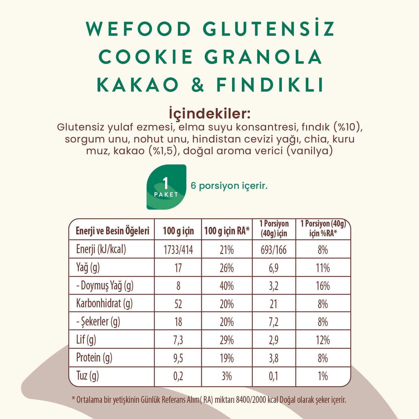 Glutensiz Granola Kakao & Fındıklı 250 gr