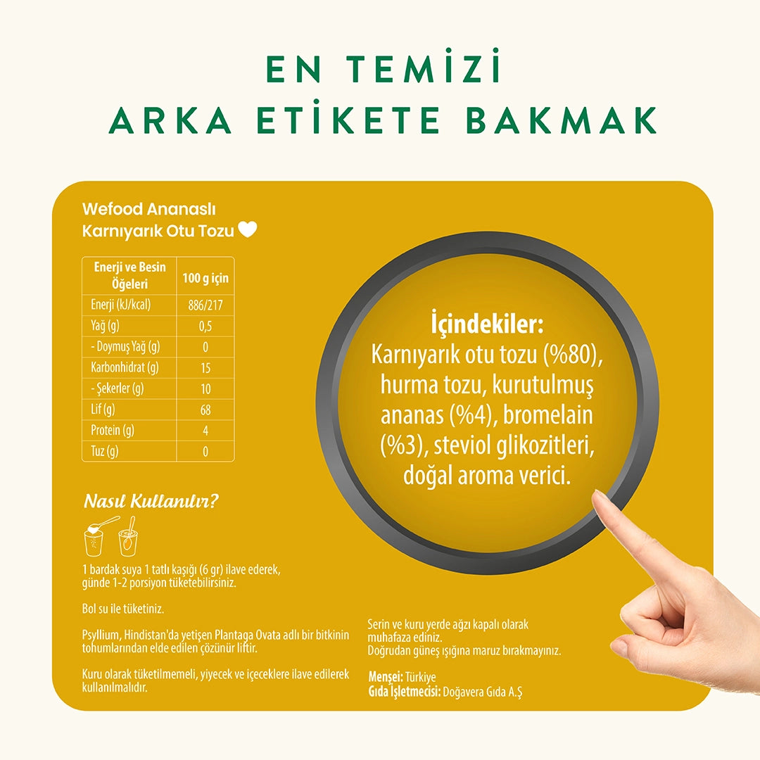 Wefood Ananaslı Karnıyarık Otu (Psyllium) Tozu 90 g