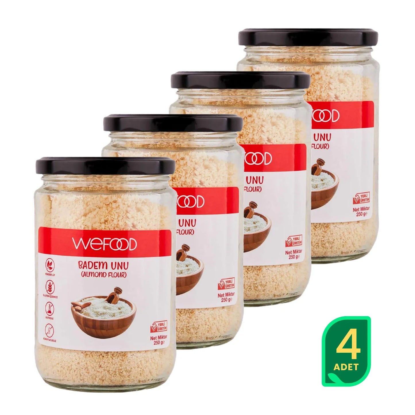 Wefood Badem Unu 250 gr 4'lü