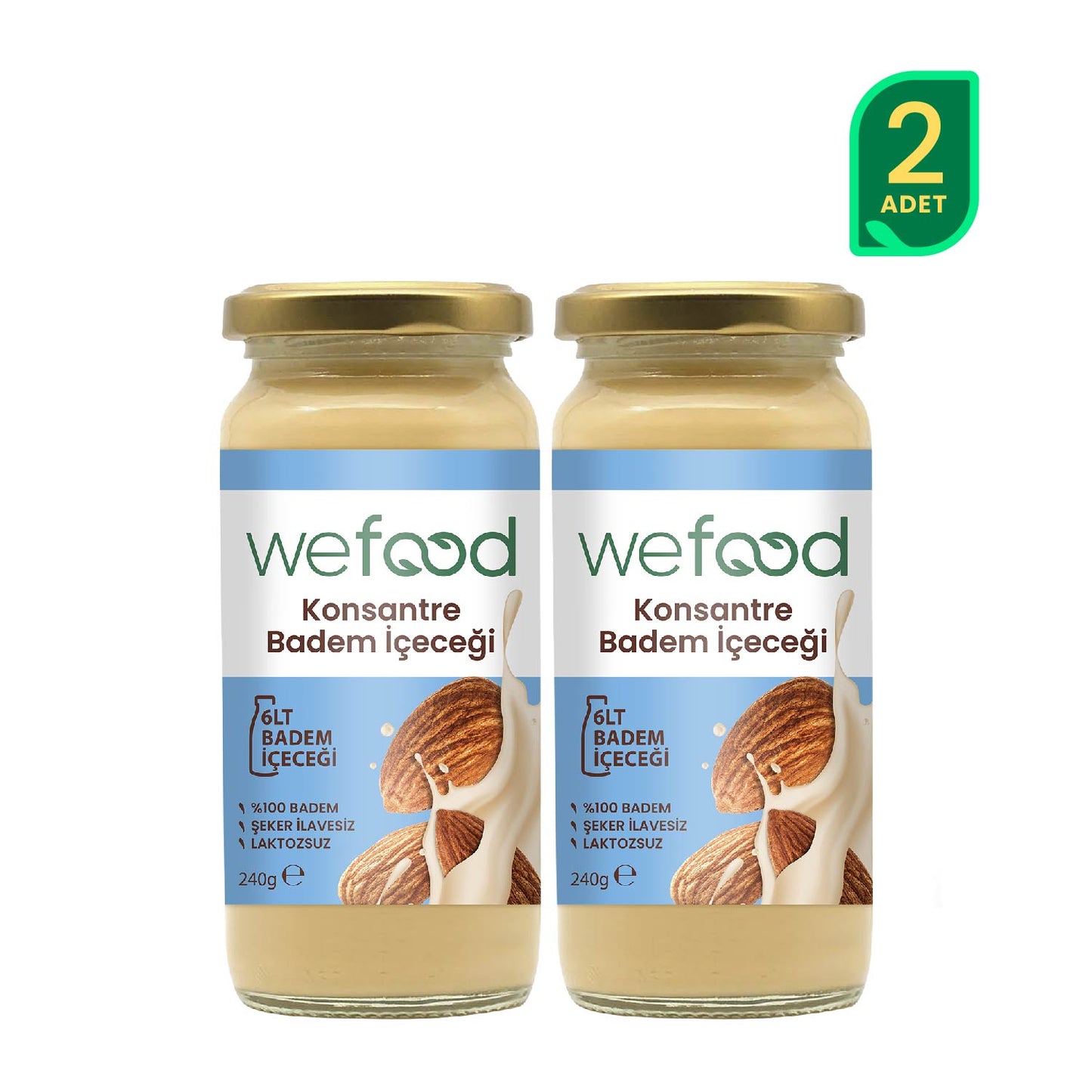 Wefood Konsantre Badem İçeceği (%100 Badem) 240 gr 2'li