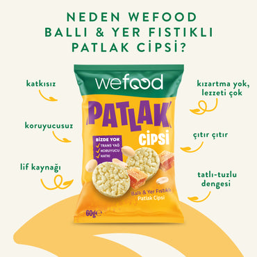 Wefood Ballı & Yer Fıstıklı Patlak Cipsi 60 g 8'li