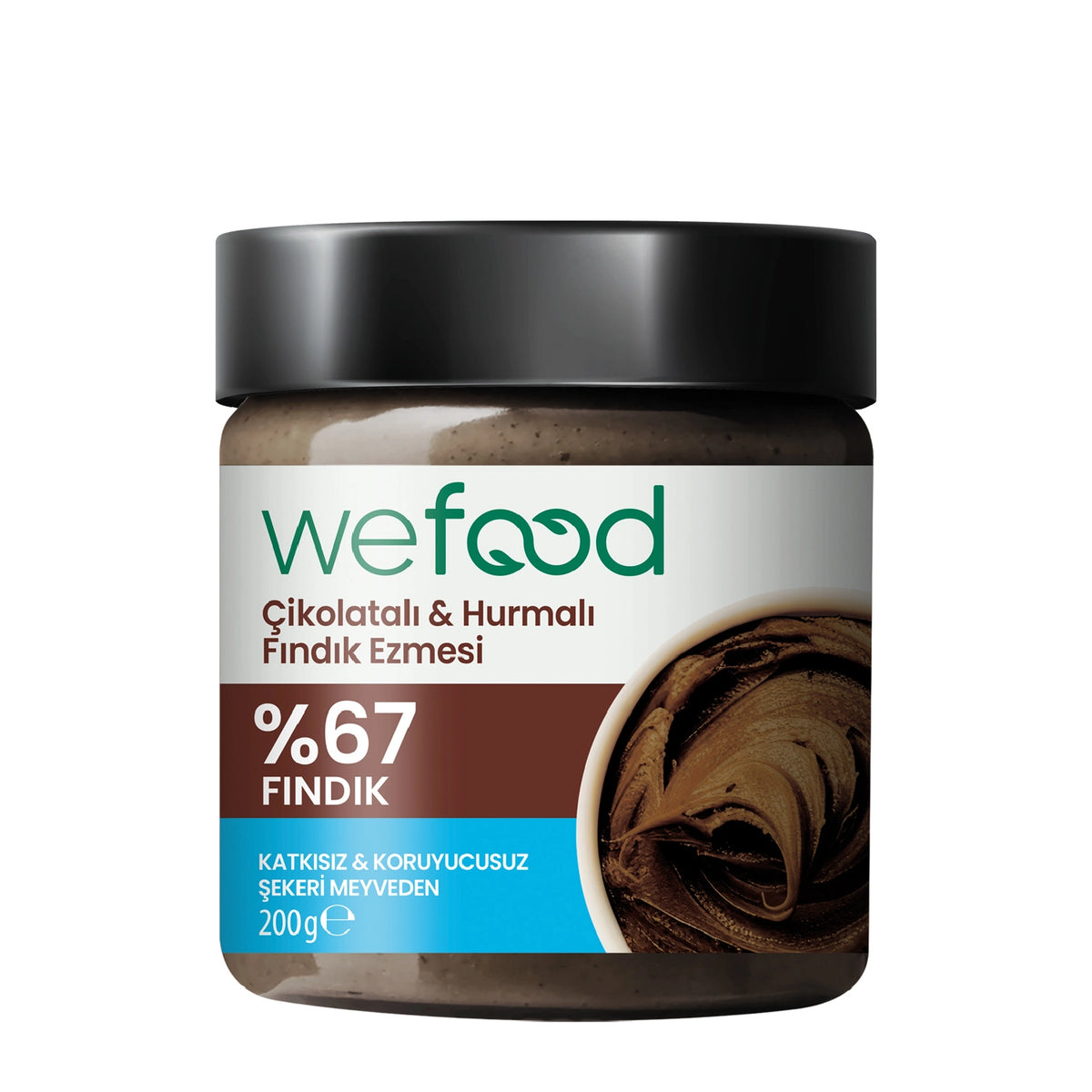 Wefood Çikolatalı Hurmalı Fındık Ezmesi (Şekeri Meyveden, Katkısız) 200 gr