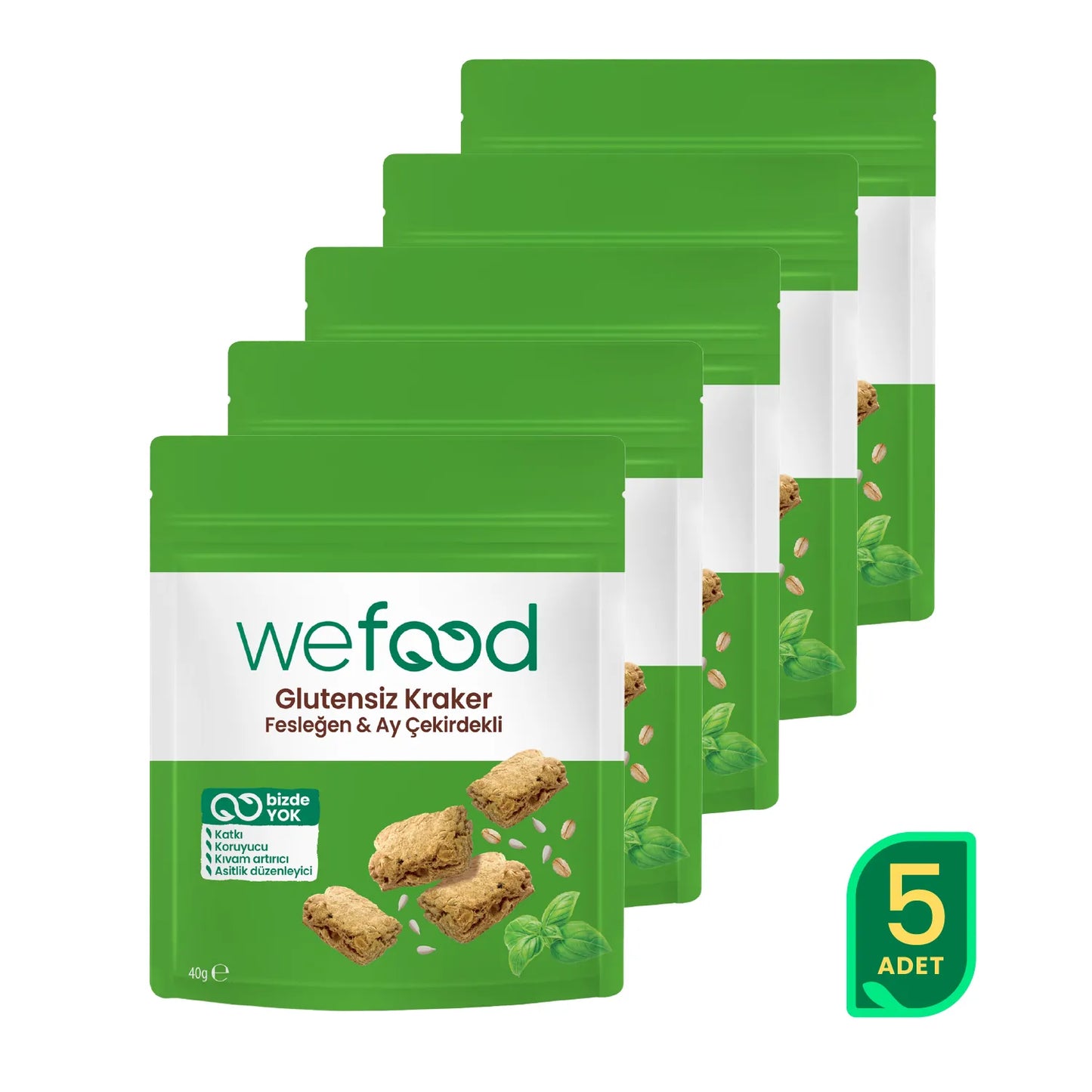 Wefood Fesleğenli Kraker 40 gr 5'li