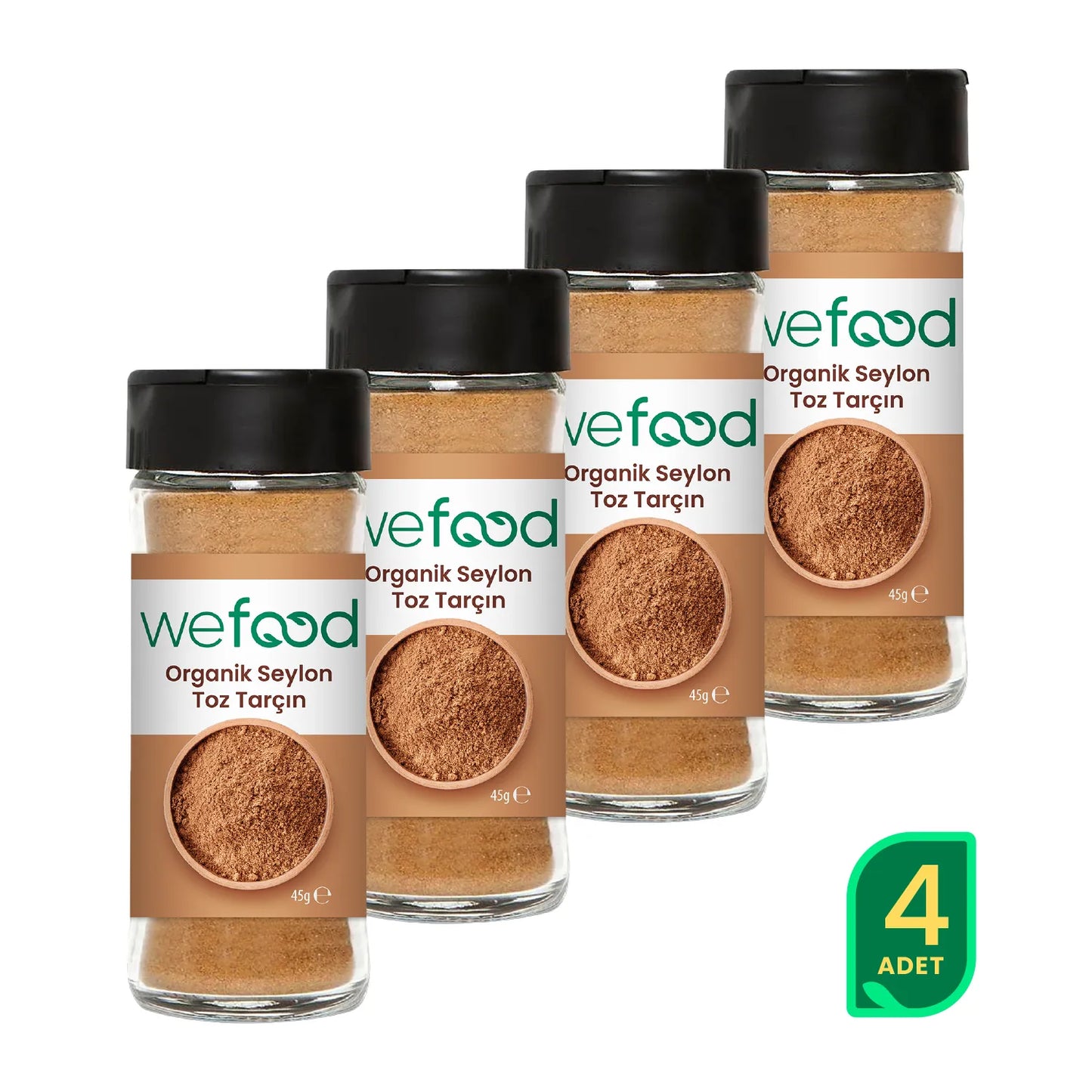 Wefood Organik Seylon Tarçın Tozu 45 gr 4'lü