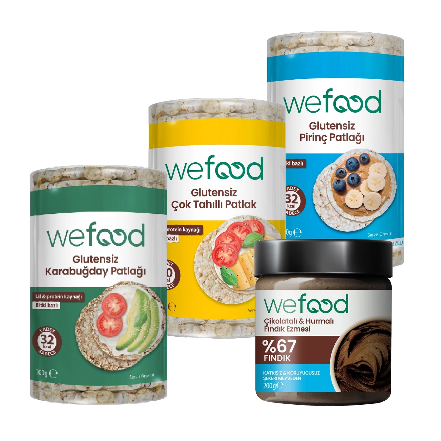 Wefood Çikolatalı Hurmalı Fındık Ezmesi 200 gr + Wefood Patlak Deneme Paketi