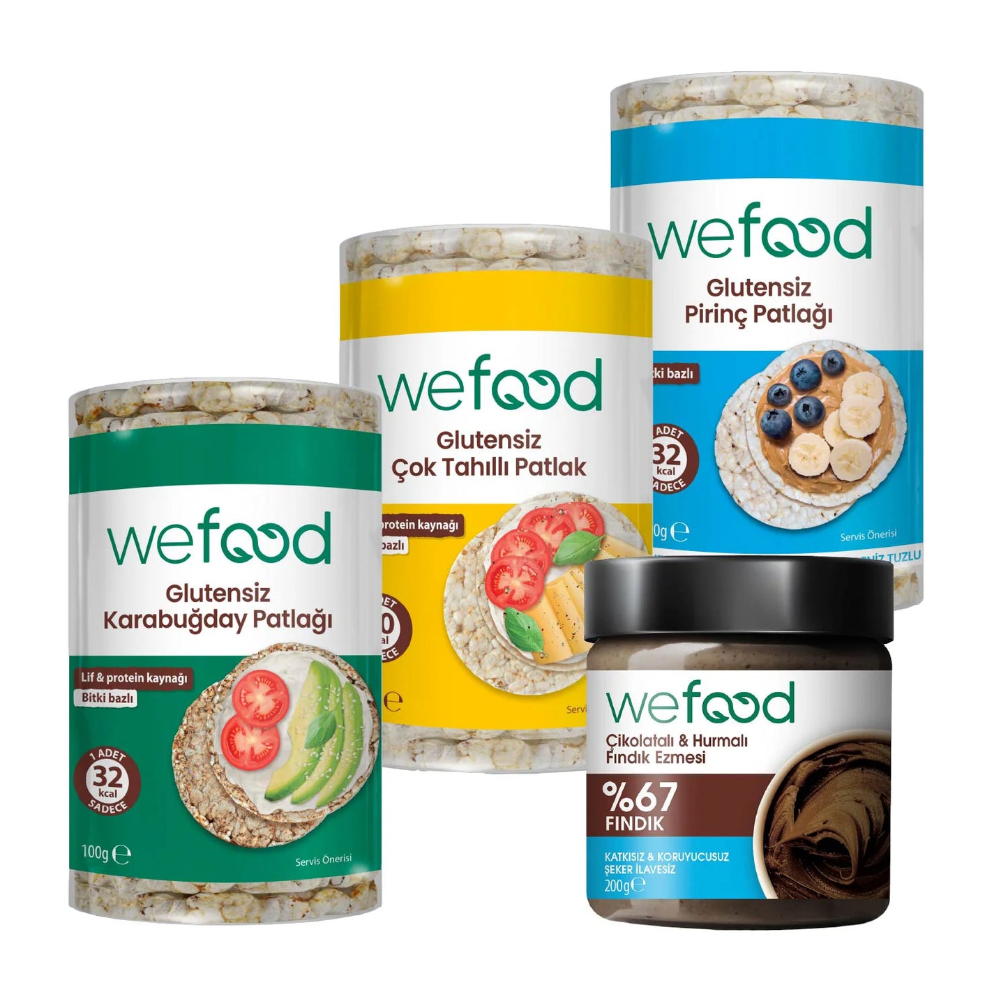 Wefood Çikolatalı Hurmalı Fındık Ezmesi 200 gr + Wefood Patlak Deneme Paketi