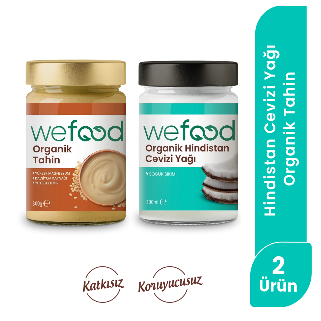 Wefood Organik Hindistan Cevizi Yağı 300 ml + Wefood Organik Tahin 300 gr