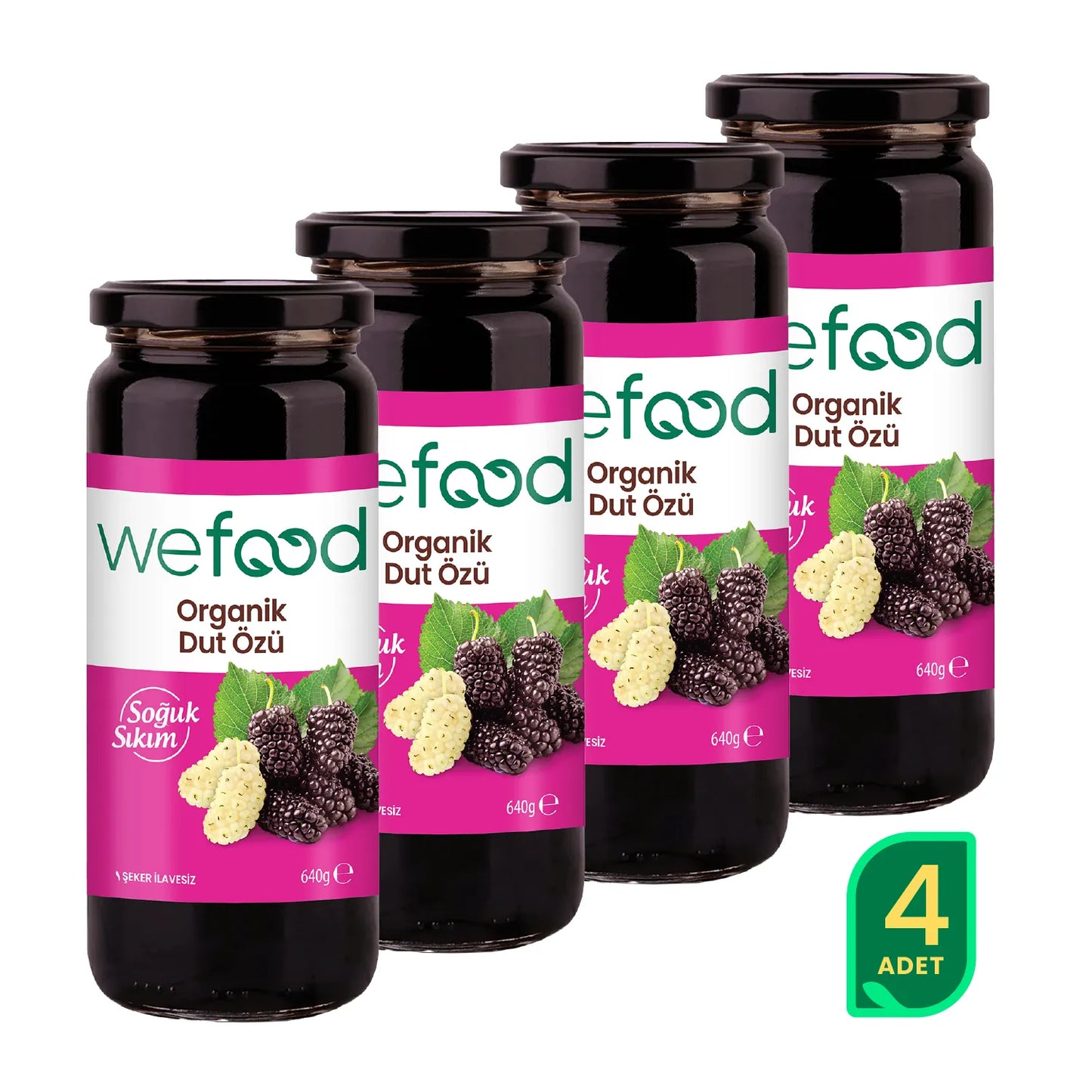 Wefood Organik Dut Özü 640 gr (Soğuk Sıkım) 4'lü