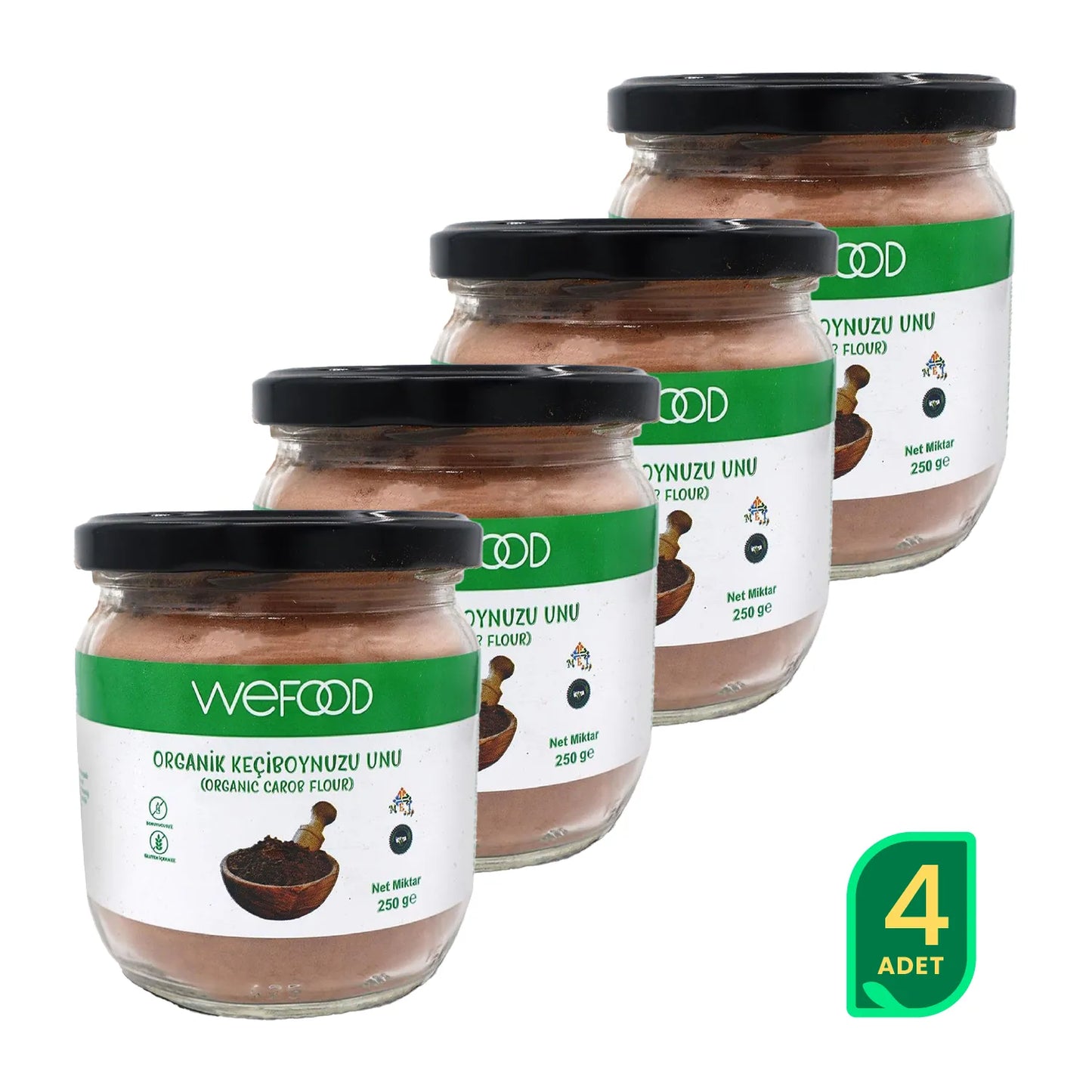 Wefood Organik Glutensiz Keçiboynuzu Unu 250 gr 4'lü