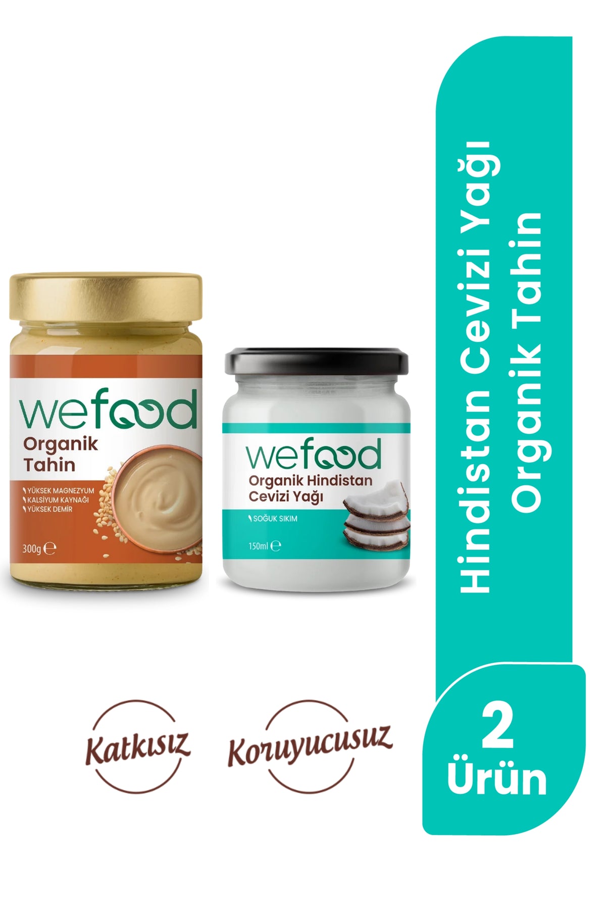 Wefood Organik Hindistan Cevizi Yağı 150 ml + Wefood Organik Tahin 300 gr