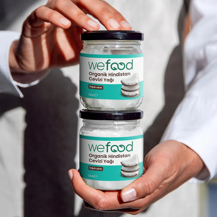 Wefood Organik Hindistan Cevizi Yağı 150 ml 2'li(Organik Sertifikalı, Soğuk Sıkım)