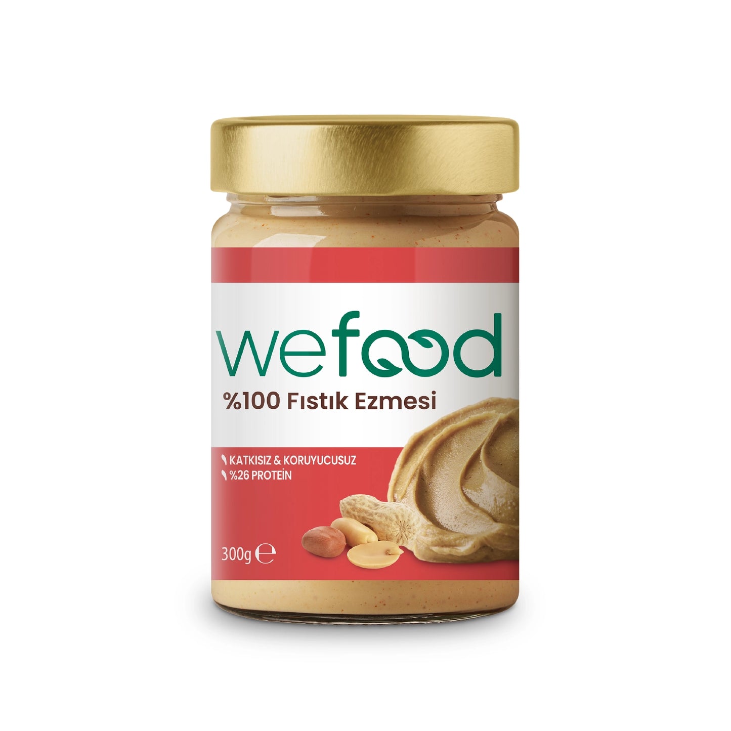 Wefood Şekersiz Sade %100 Fıstık Ezmesi 300 gr