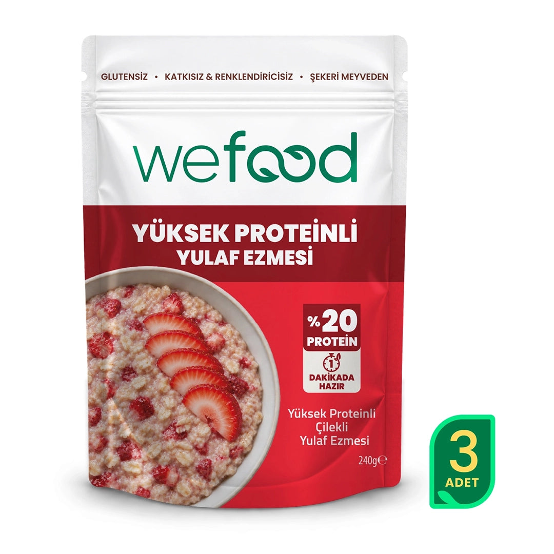 Wefood Yüksek Proteinli Çilekli Yulaf Ezmesi 240 gr 3'lü