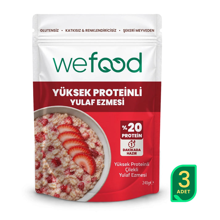 Wefood Yüksek Proteinli Çilekli Yulaf Ezmesi 240 gr 3'lü