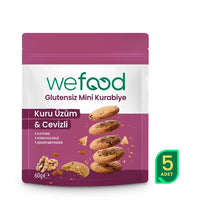 Wefood Glutensiz Mini Kurabiye Kuru Üzüm & Cevizli 60 g 5'li