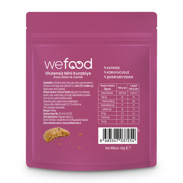 Wefood Glutensiz Mini Kurabiye Kuru Üzüm & Cevizli 60 g 5'li
