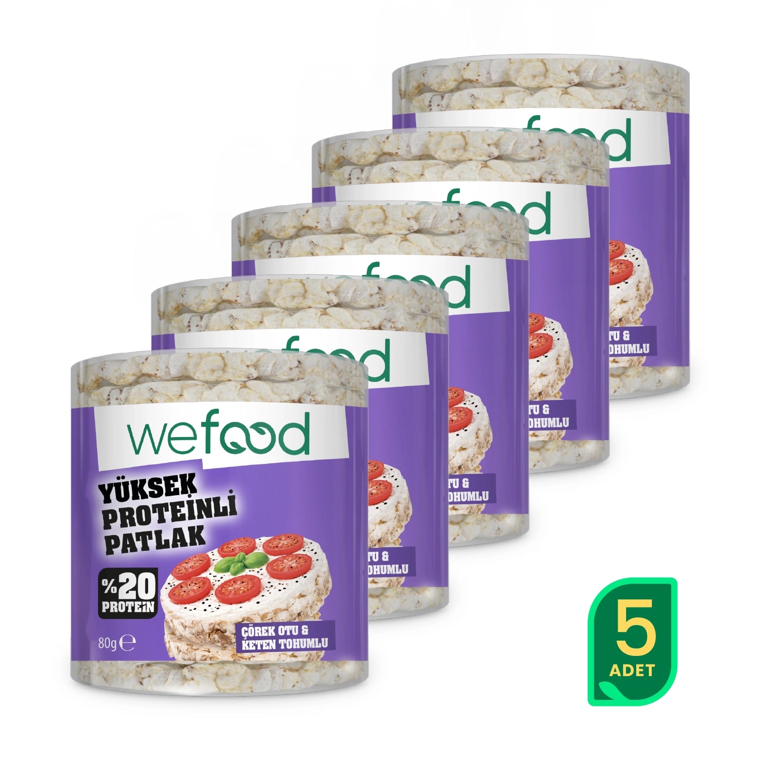 Wefood Çörek Otlu Protein Patlak 80 g 5'li