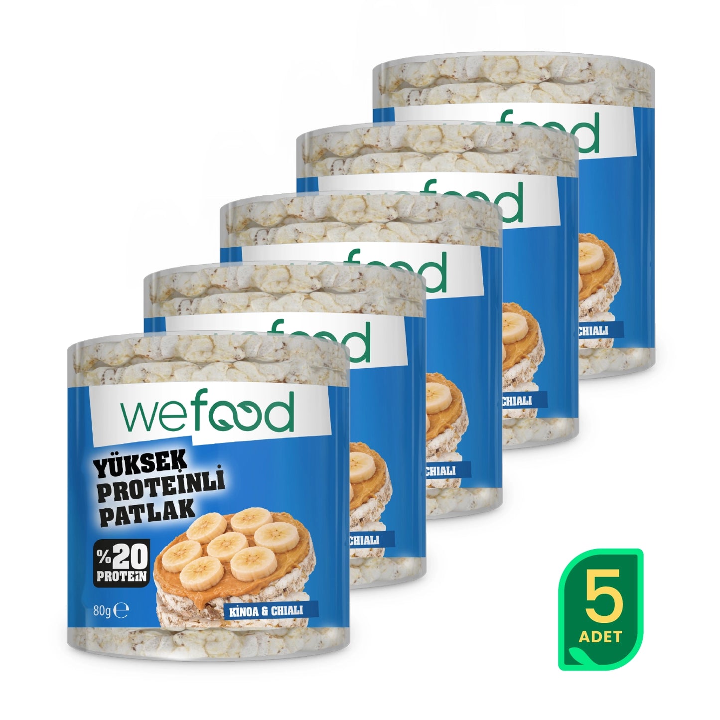 Wefood Kinoalı Protein Patlak 80 g 5'li