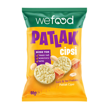 Wefood Ballı & Yer Fıstıklı Patlak Cipsi 60 g 8'li