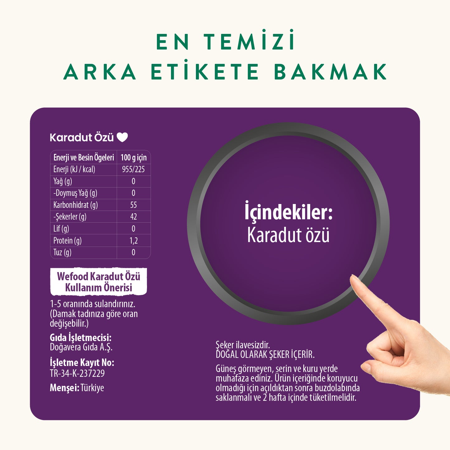 Wefood Karadut Özü 335 gr (Soğuk Sıkım)