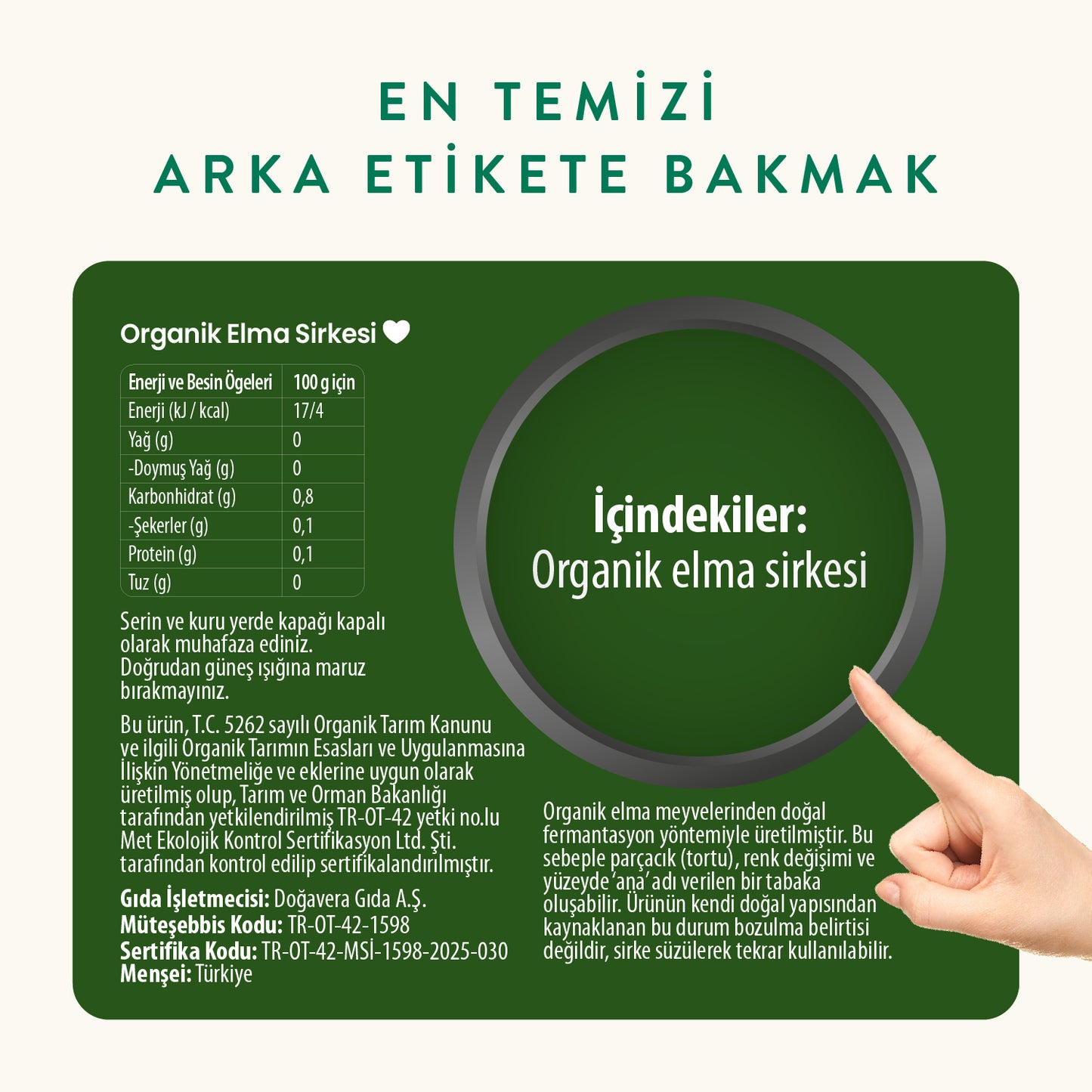 Wefood Organik Elma Sirkesi 500 ml