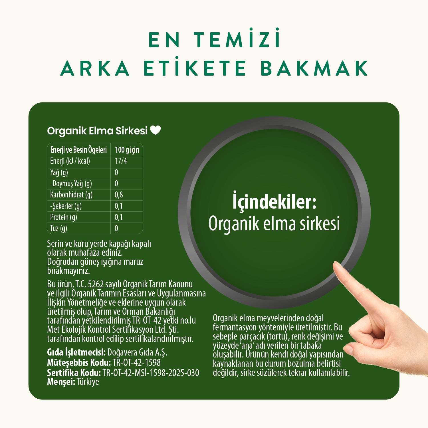 Wefood Organik Elma Sirkesi 500 ml