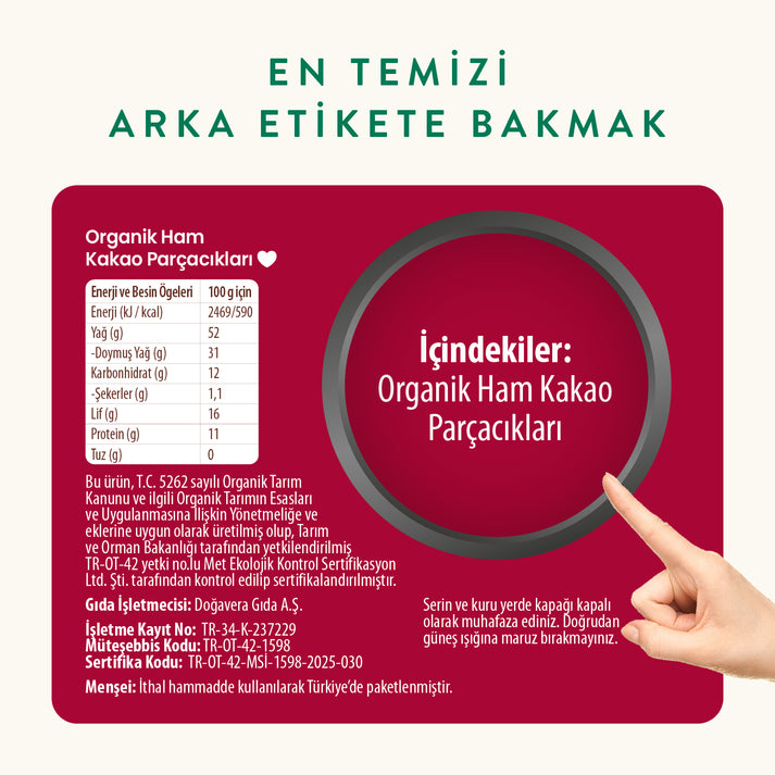 Wefood Organik Ham Kakao Parçacıkları 150 gr (Kakao Nibs)