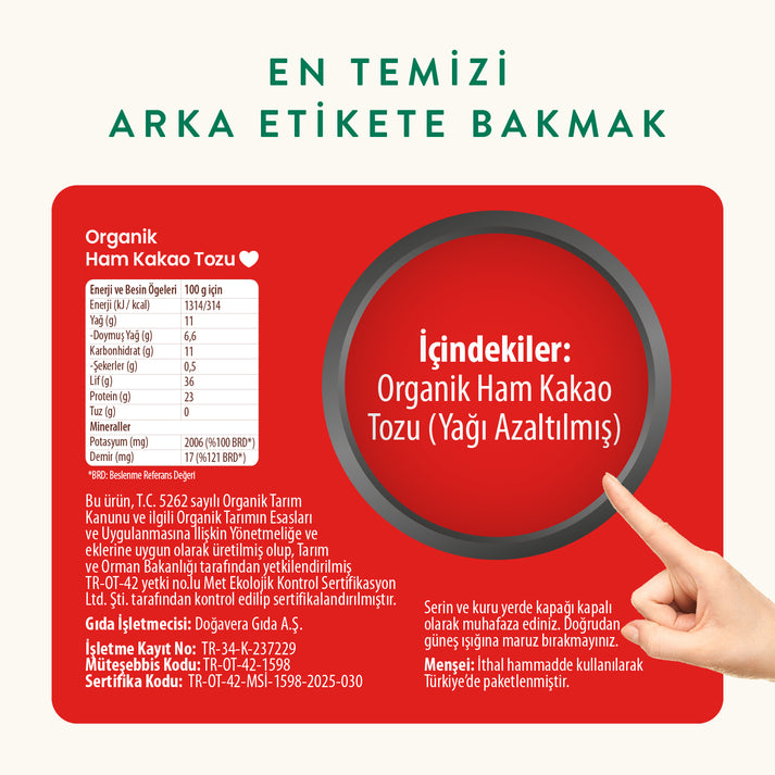 Wefood Organik Ham Kakao Tozu 140 gr