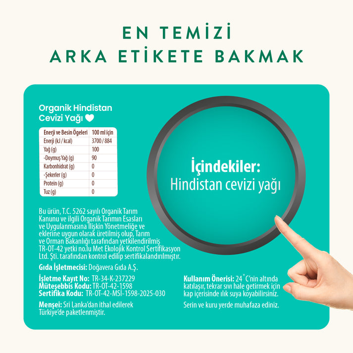 Wefood Organik Hindistan Cevizi Yağı 150 ml (Soğuk Sıkım)