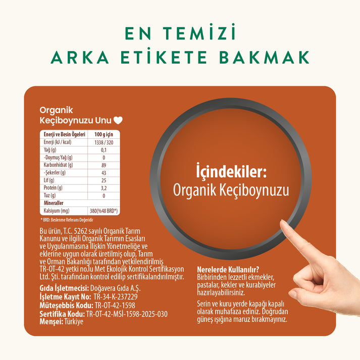 Wefood Organik Glutensiz Keçiboynuzu Unu 320 gr
