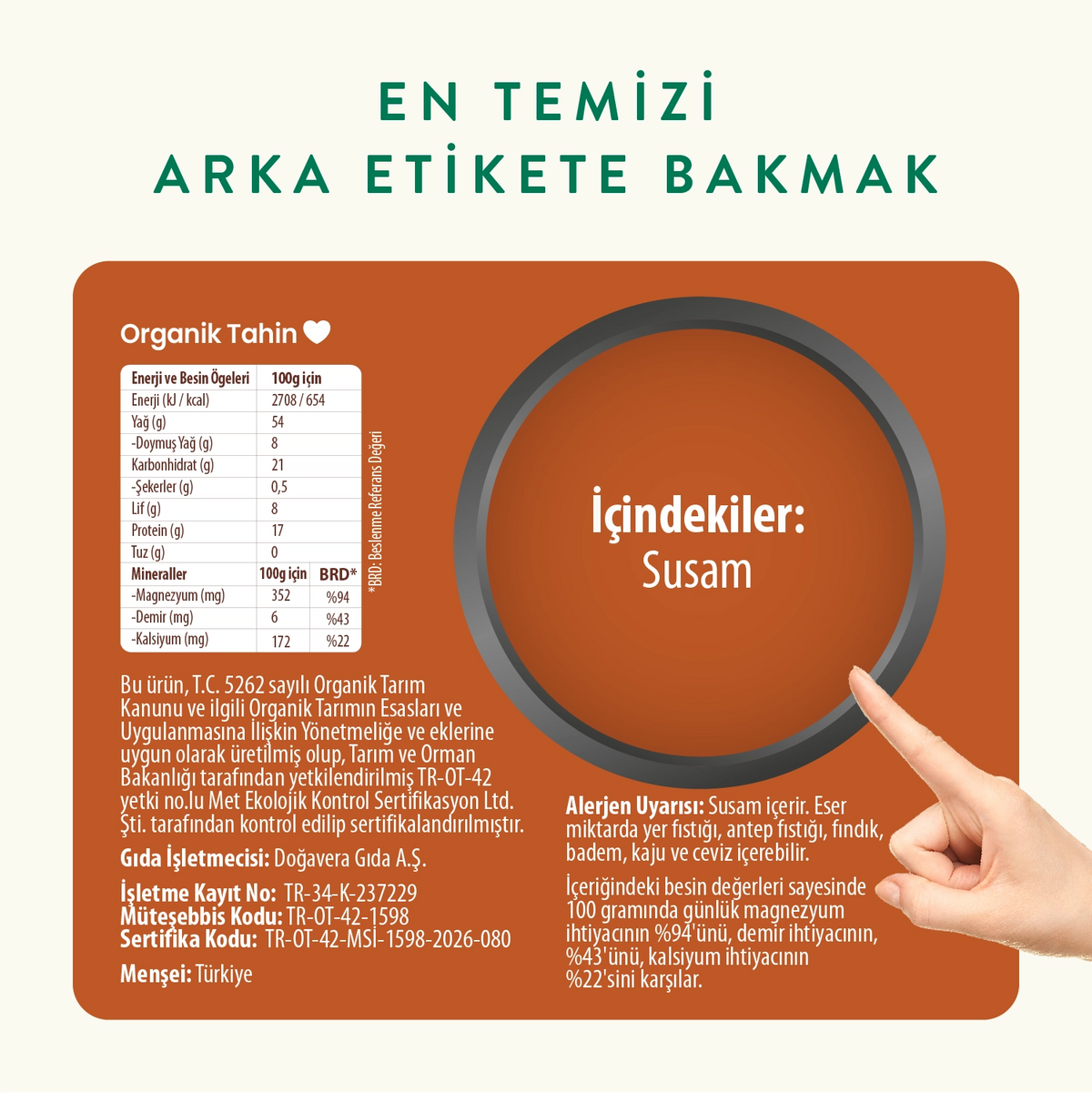 Wefood Organik Tahin 600 gr 3'lü