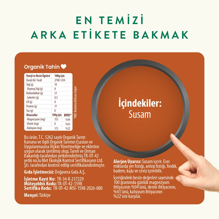 Wefood Organik Tahin 600 gr 3'lü