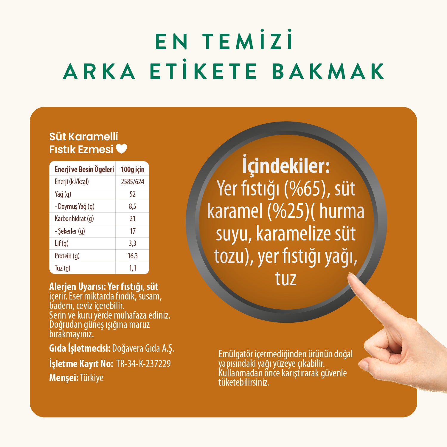 Wefood Süt Karamelli Fıstık Ezmesi 300 gr