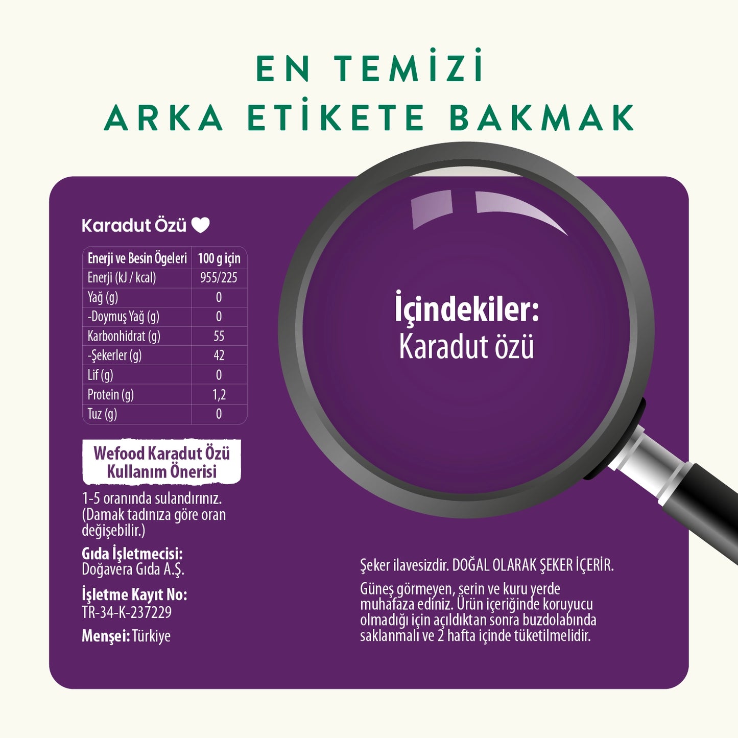 Wefood Karadut Özü 335 gr (Soğuk Sıkım)