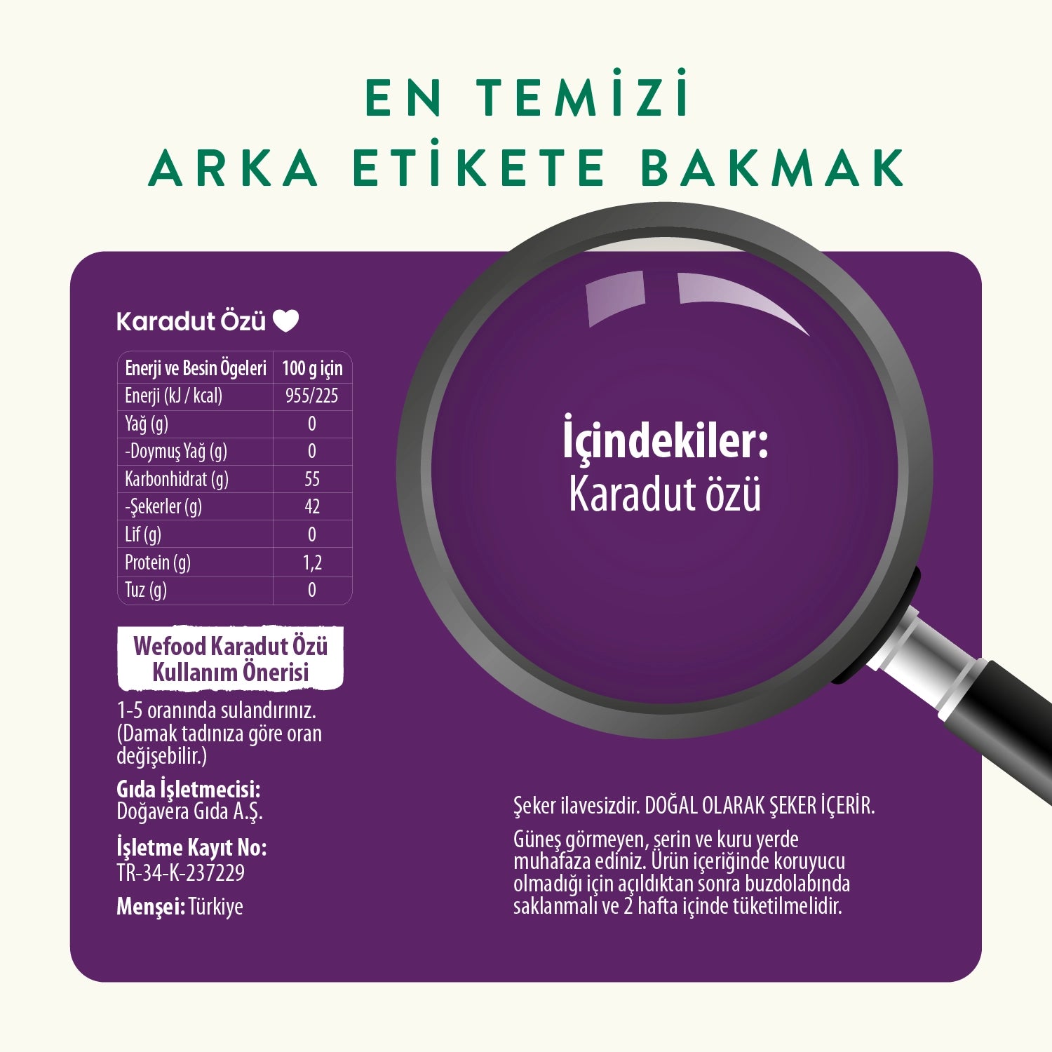 Wefood Karadut Özü 335 gr (Soğuk Sıkım)