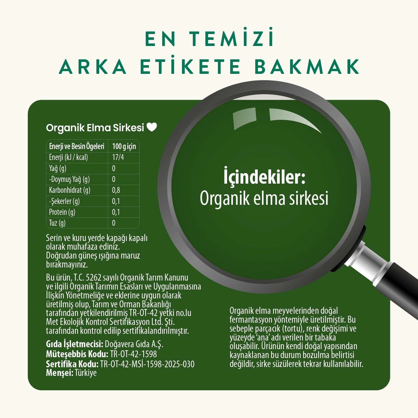 Wefood Organik Elma Sirkesi 500 ml