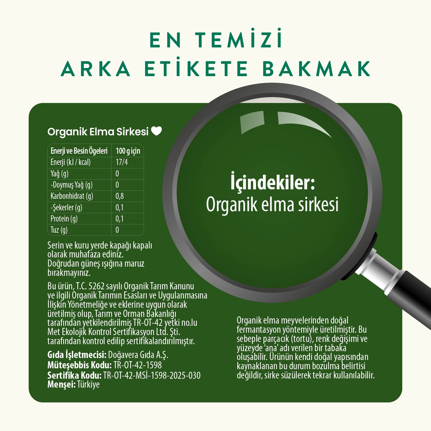 Wefood Organik Elma Sirkesi 500 ml