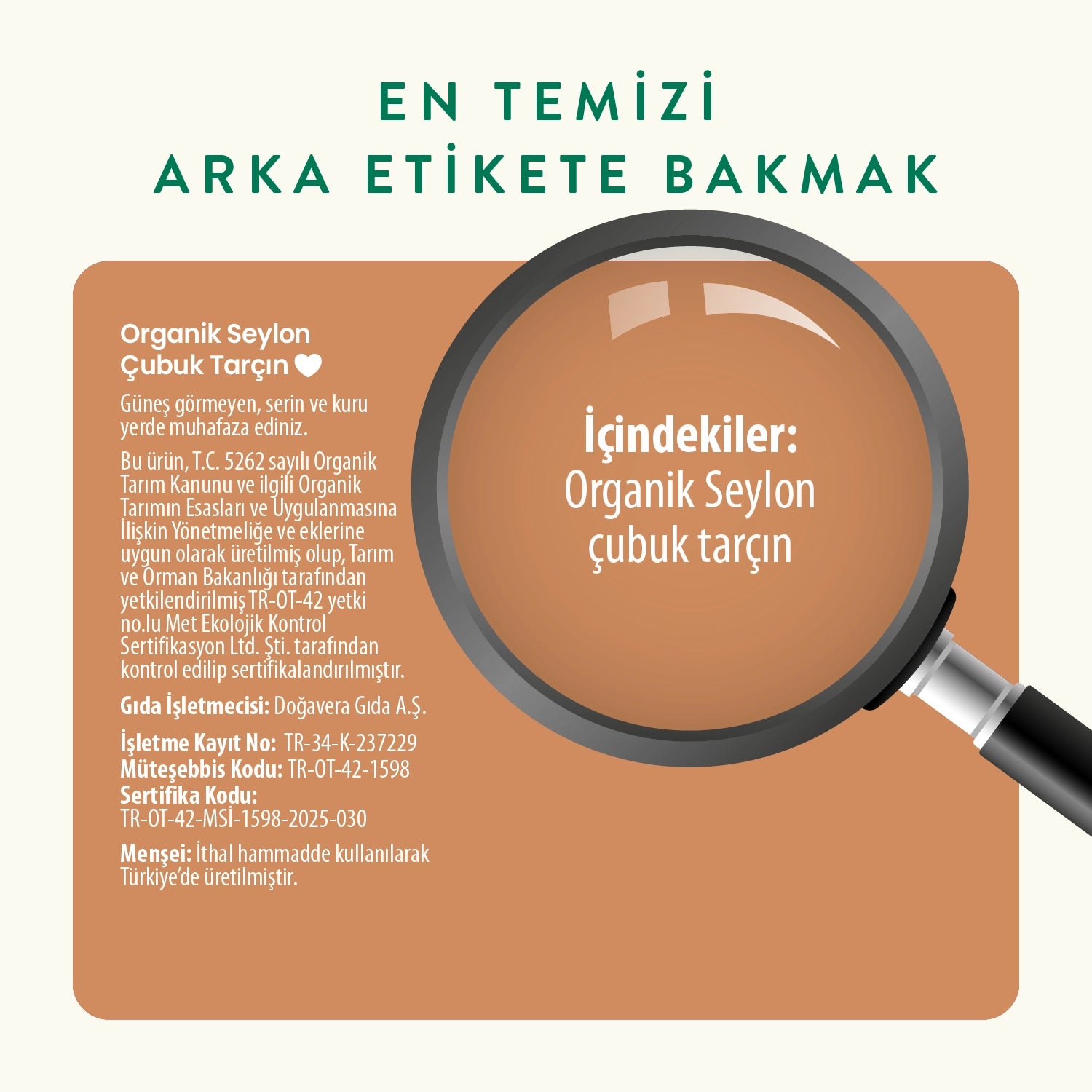 Wefood Organik Seylon Tarçın Çubuk 20 gr